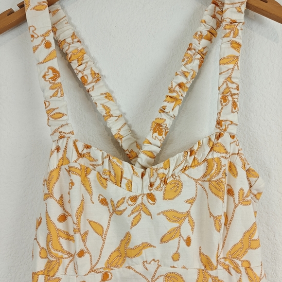 Maeve Anthropologie Nwot Sweetheart Cotton Leaf Floral A-line Mini Dress Sz M - Picture 5 of 16